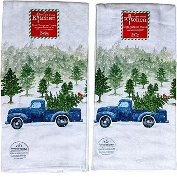 Kay Dee Designs, 2 Evergreen Wishes Terry Cloth Dual Purpose Towel, 16 x 26 Inches