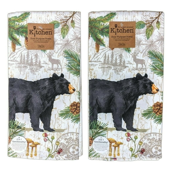 Kay Dee Designs Black Cotton Kitchen Towels (2 Count)