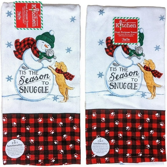 Kay Dee Designs H6289 2 Dual Purpose Terry Cloth Towels, Season to Snuggle