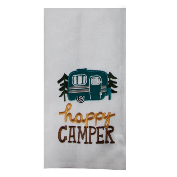 Kay Dee Cabin Fever Happy Camper Embroidered Dual Purpose Terry Towel