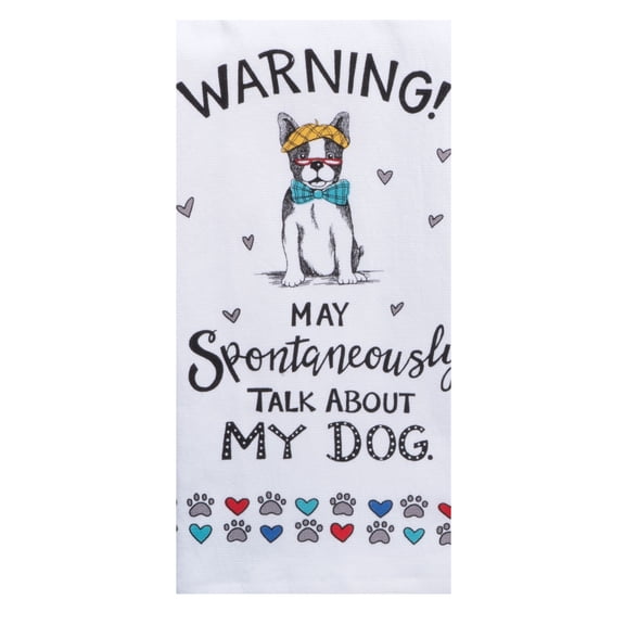 Kay Dee Designs Pet Lovers Only Talk About Dog Dual Purpose Terry Towel
