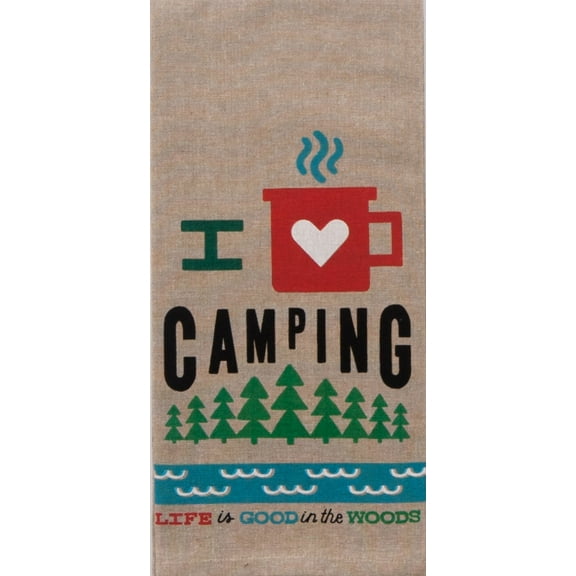 Kay Dee I Love Camping Chambray Tea Towel