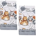 thumbnail image 1 of Kay Dee Happy Cat Kitchen Terrycloth Towel, Set of 2,Grey, 1 of 1