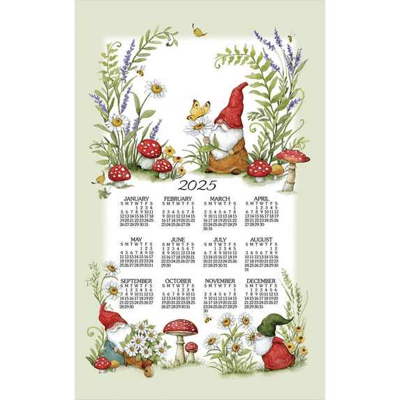 Kay Dee Towel Calendar, Garden Gnomes - 2025 (F3474)