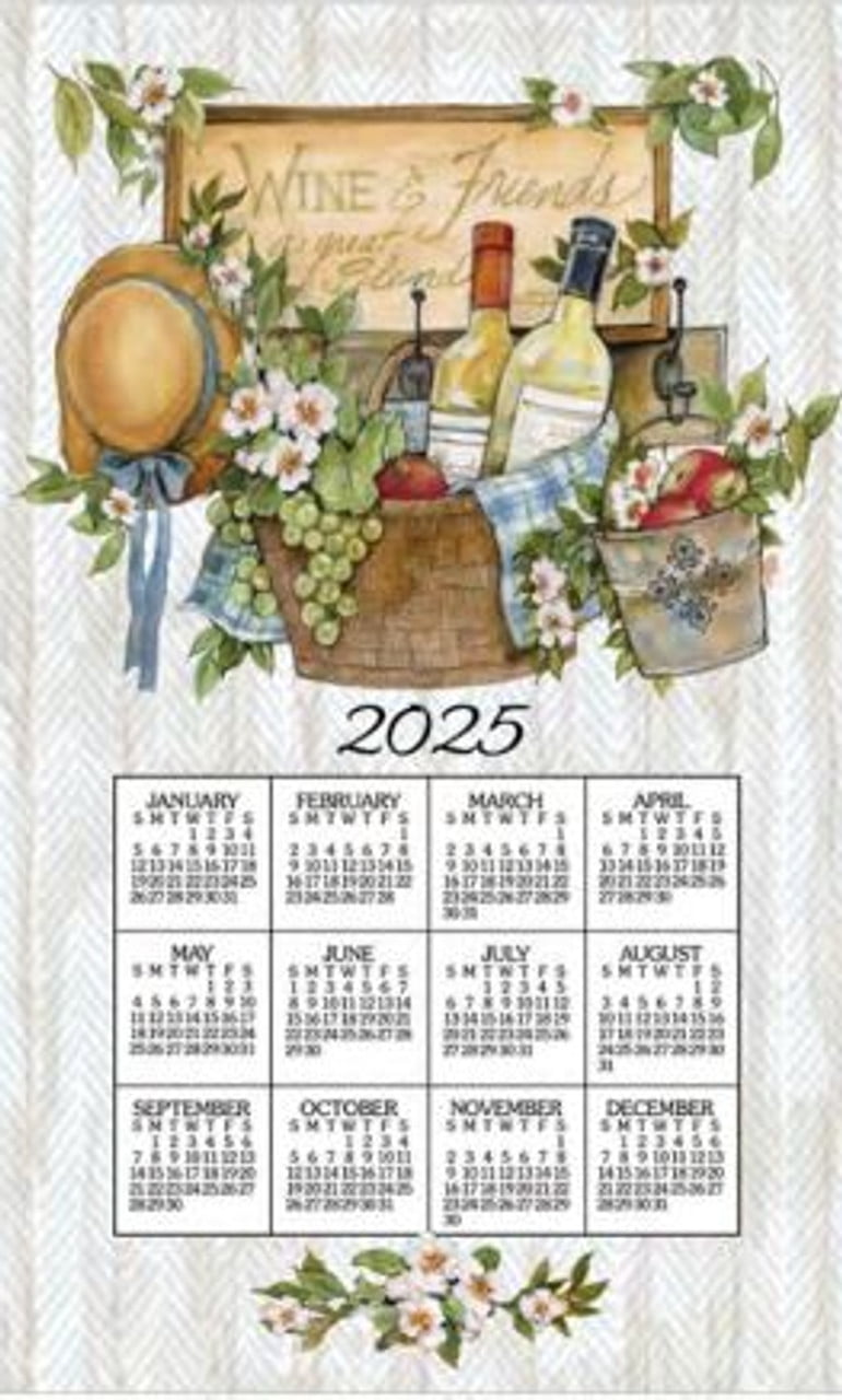 Kay Dee Towel Calendar, Wine Basket 2025 (F3467)