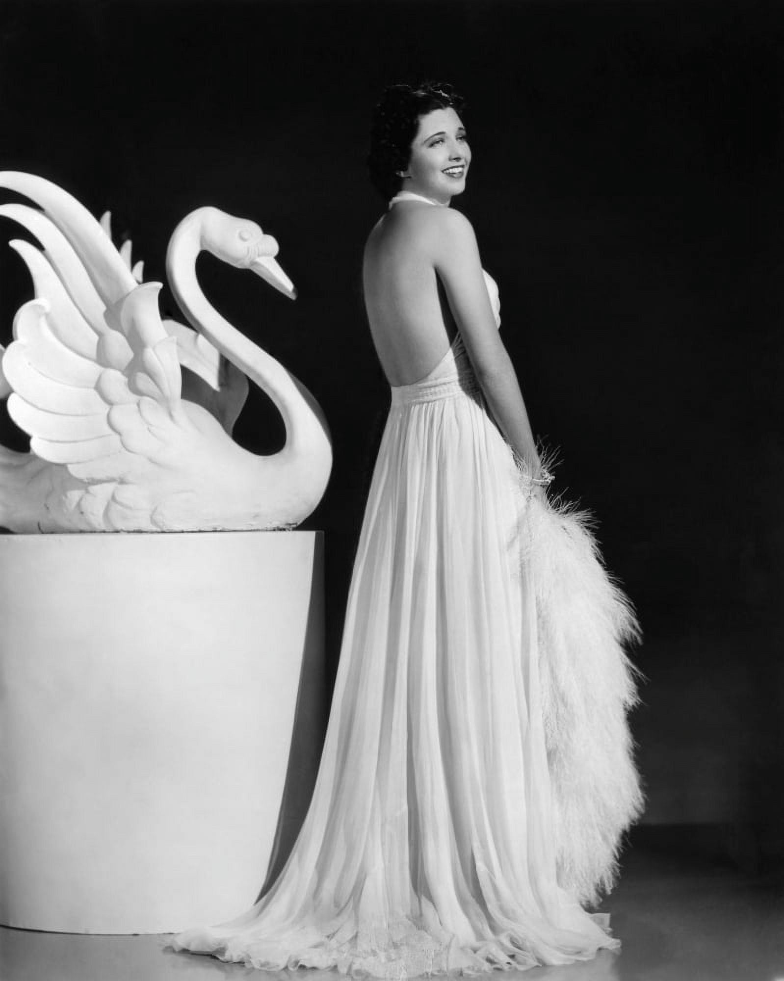 Kay Francis Modeling White Chiffon Evening Gown Canvas Art - (16 x 20)