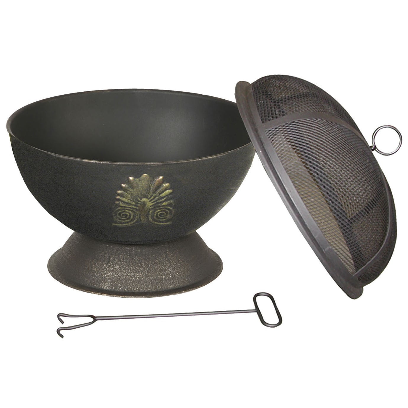 Kay Home Panacea Acanthus 30 Round Fire Pit with Spark Screen