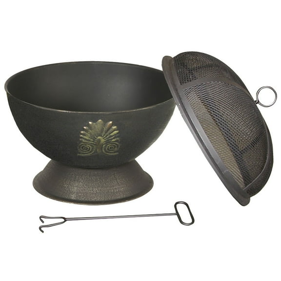 Kay Home Panacea Acanthus 30 Round Fire Pit with Spark Screen