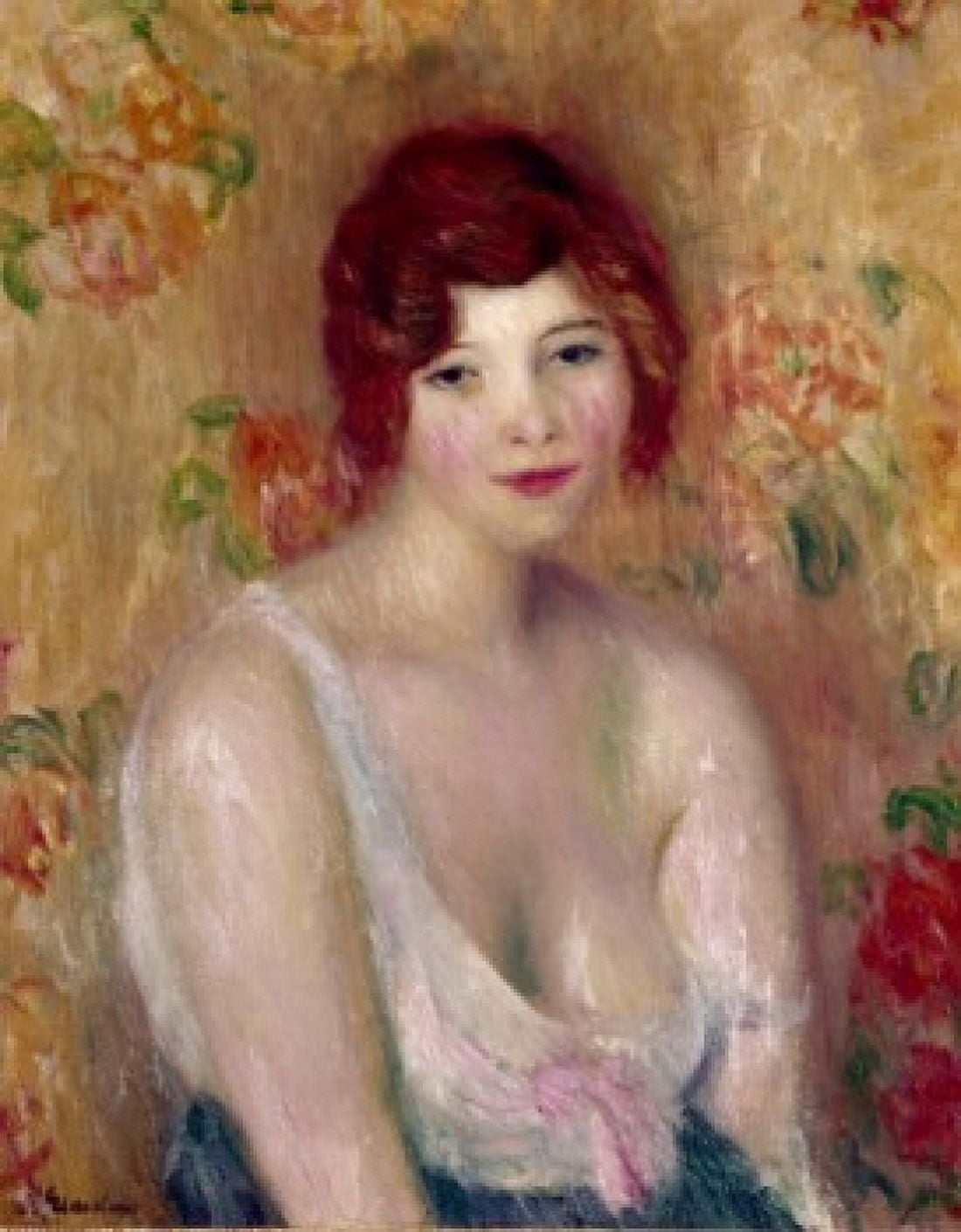 Kay Laurell by William James Glackens (1870-1938) Canvas Art - William James Glackens (18 x 24)
