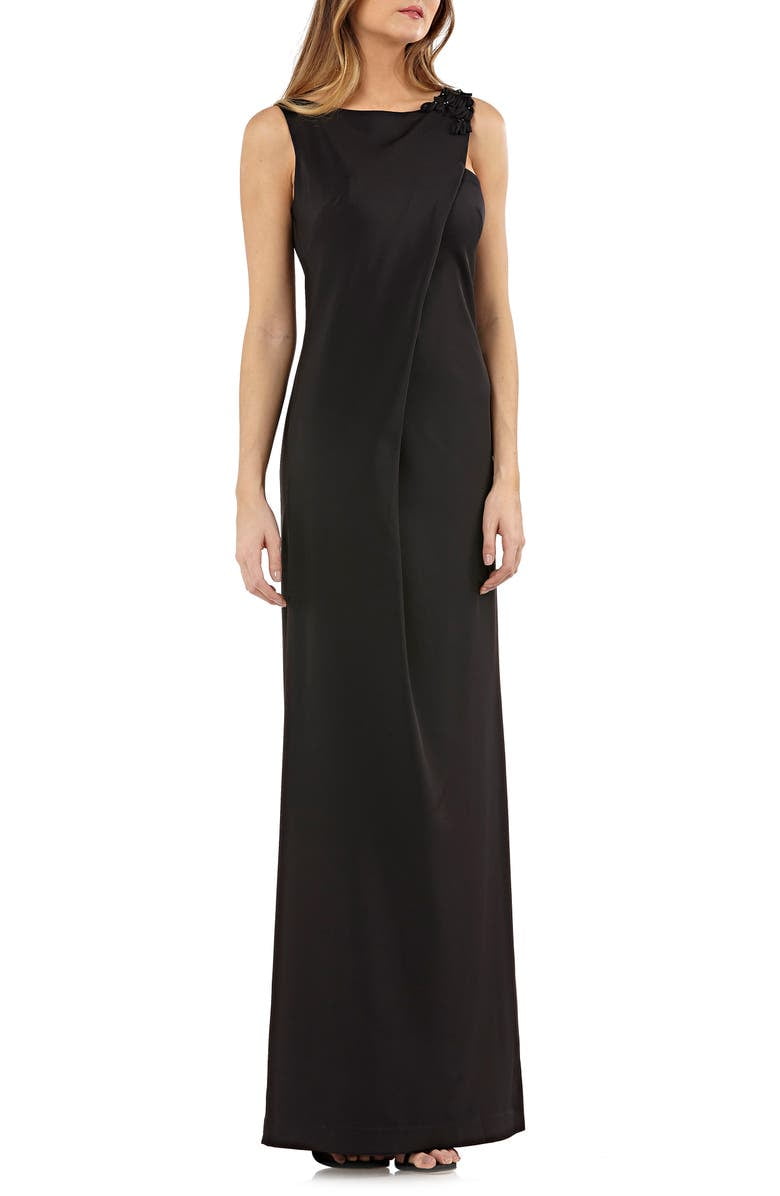 Kay Unger Women's Sleeveless Stretch Crepe Gown Dress, Size 2 - Black -  Walmart.com