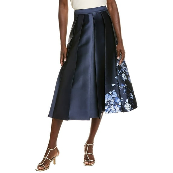 Kay Unger womens Beatrice Tea-Length Skirt, 10, Blue