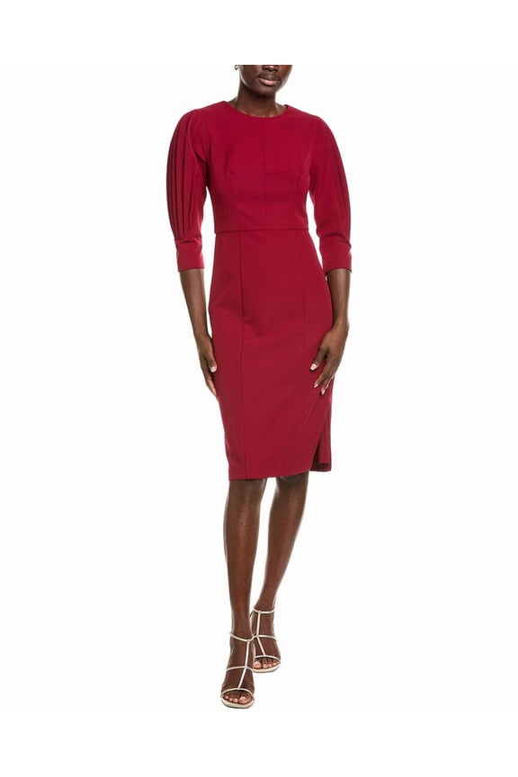 womens Gretchen Midi Dress, 8, Red