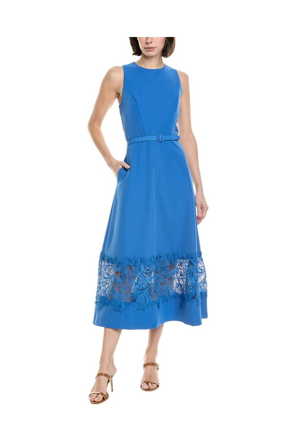 womens Vivianne Midi Dress, 10, Blue