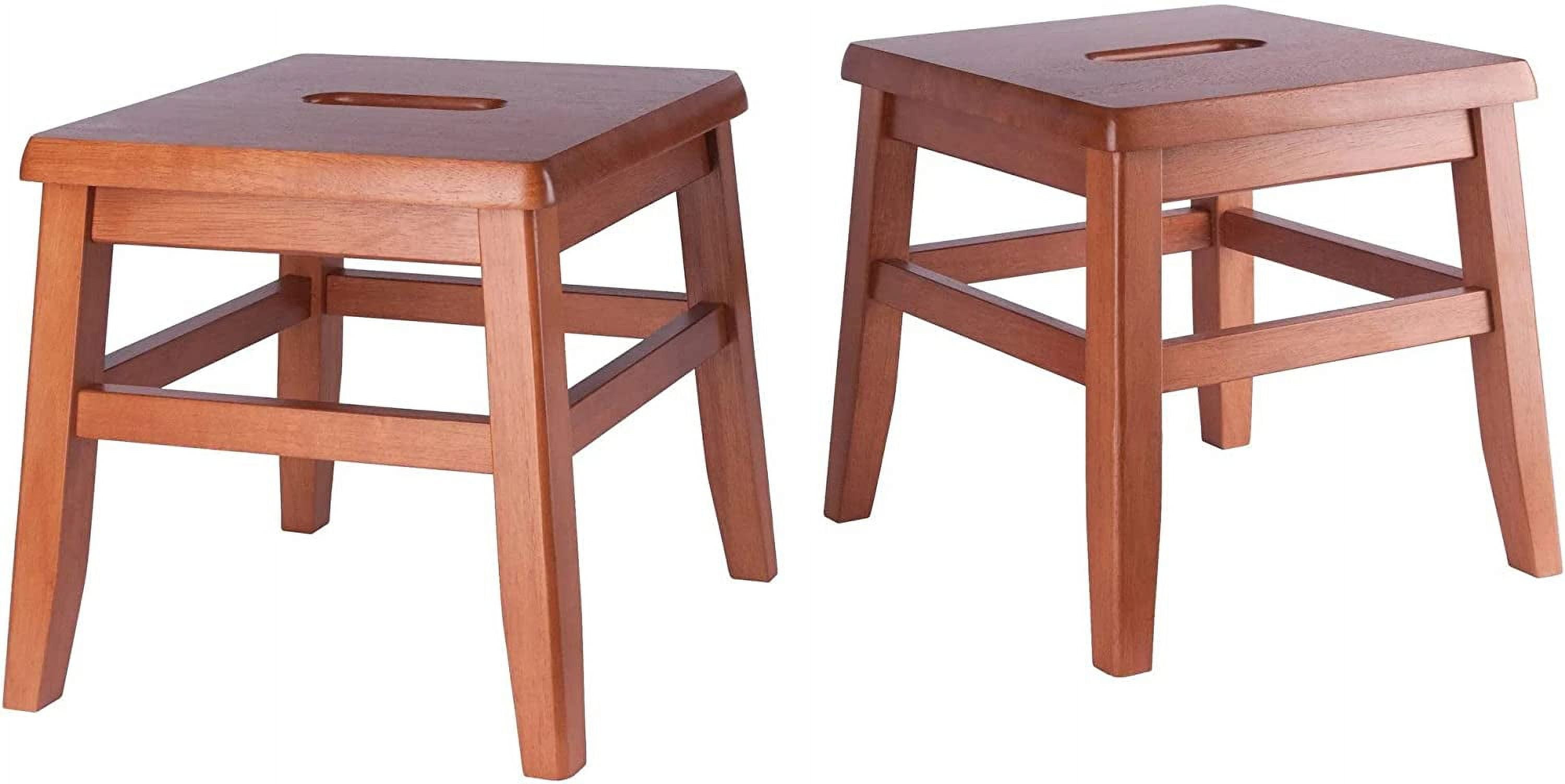 Rustic Gray Solid Wood 12" Conductor Stool Set