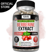 Kaya Naturals Berberine HCL Extract 1200mg - Supports Strong Immune System - Helps with Glucose Levels, Improve Gut Health (Vegetarian, Non-GMO & Gluten-Free) Berberine Supplement (60 Count)
