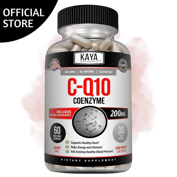 Kaya Naturals - CoQ10 Power Antioxidant Supplement for Vascular, Heart Health, Healthy Blood Pressure Levels, and Immune Function - Restores Daily Cellular and Energy Production - 60 Veggie Capsules