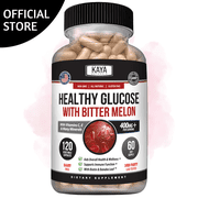 Kaya Naturals Healthy Gluco with Bittermelon Supplement | Support Healthy Levels and Function, 20 Herbs Vitamins and Minerals, Alpha Lipoic Acide, Cinnamon, Vitamin C & E, Non-GMO 120 Count