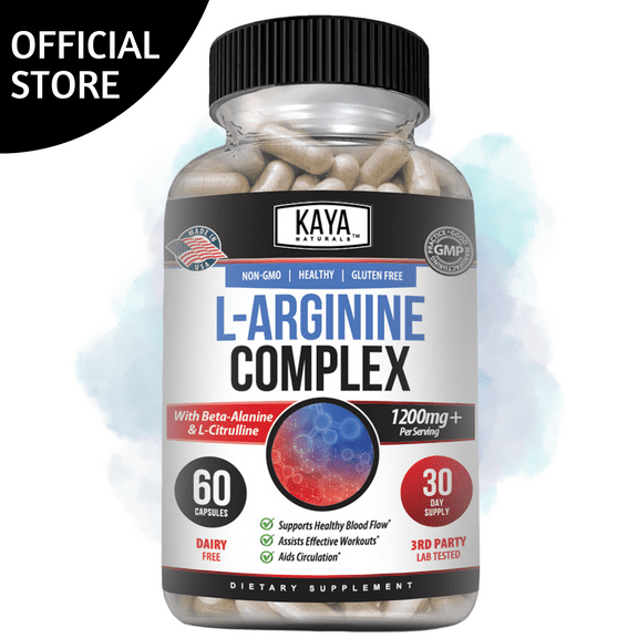 Kaya Naturals L-Arginine 60ct NO3 Nitric Oxide Testosterone Booster Libido ED Support