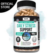 Kaya Naturals - Natural Herbal Stress Support Vitamin Supplement to Relax and Calm The Mind - Boost Mood - Happy Pills - Stress Relief Support - Vitamin Supplement - 60 Capsules