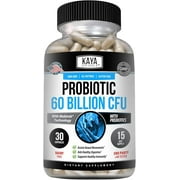 Kaya Naturals Probiotic 60 Billion CFU | Probiotics for Women, Probiotics for Men and Adults, Natural | Gut Health & Immune Support Supplement | Provides Digestive Support - 30 Vegetable Capsules