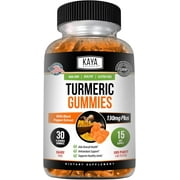 Kaya Naturals Turmeric Supplements Gummies | Pure Nature Turmeric Curcumin |Turmeric Ginger Gummies - 30 Count, Joint Support Gummy | Turmeric with Black Pepper Extract