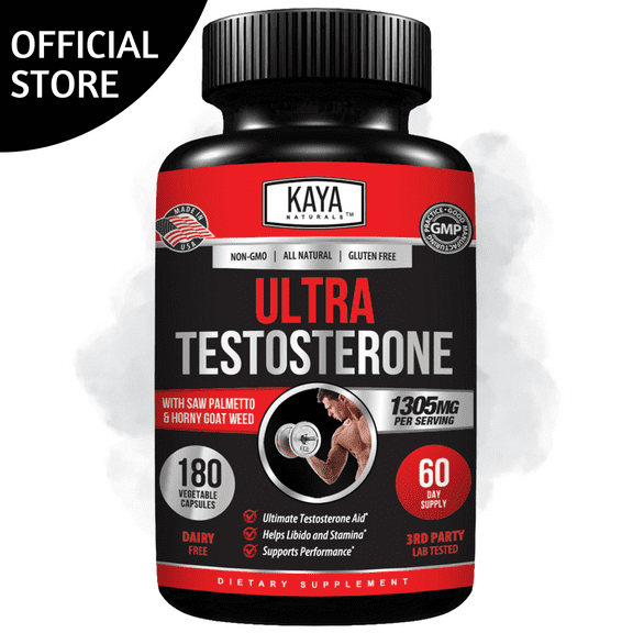 Kaya Naturals Ultra Test - Test Booster - Strength, Mood, Focus - 180 Count