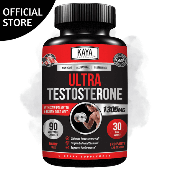 Kaya Naturals Ultra Testosterone - Testosterone Booster for Energy, Stamina and Strength - 90 Ct