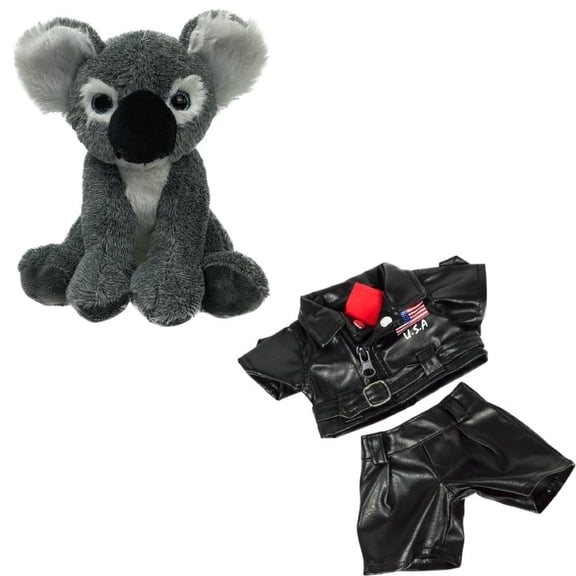 Kaya the Koala 8 Inch Plush with Easy Rider Biker Outfit Stuffed Animal Toy Combo