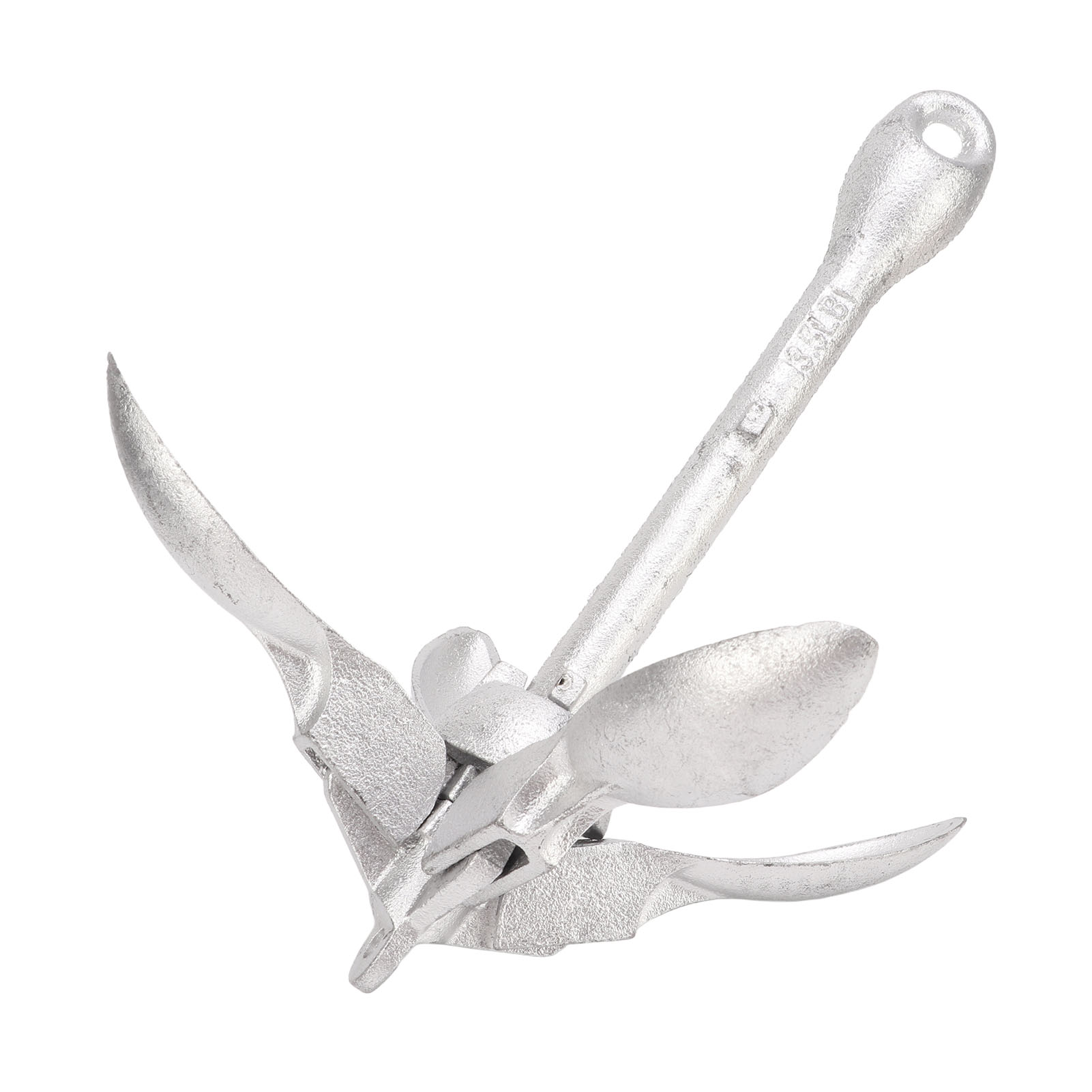 Kayak Anchor, 1.5kg Carbon Steel Folding Grapnel Anchor With Four Claw Widening Anchor Silver