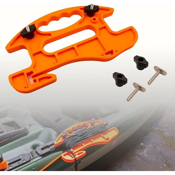 Kayak Anchor Line Reel with Track Mount Hardware | Anchor Trolley Compatible | Attach Gear to Built-In Tie-Off Point | Kayak Anchor System for GearTrac Scotty RAM Rail | 550 Paracord (Blue)