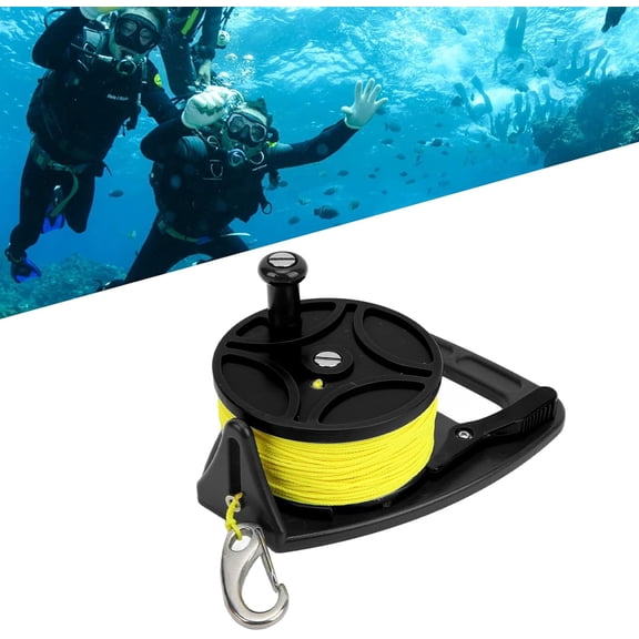 Kayak Anchor Rope Reel Dive Reel High Visibility Diving Line Reel with Thumb Stopper Diving Equipment for Exile Diving