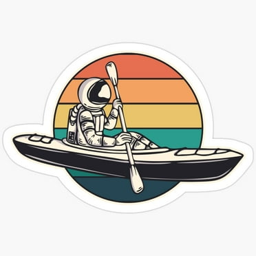 Kayak Canoe Astronaut Spaceman Sticker Phone Decal Water Bottle Stickers Car Decals, Laptop Sticker
