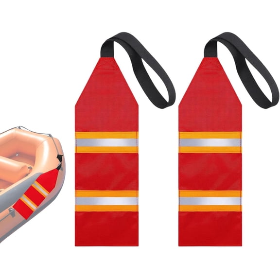 Kayak Canoe Safety Flag Reflective Red 2PCS With Webbing For Trailer Towing Accessories