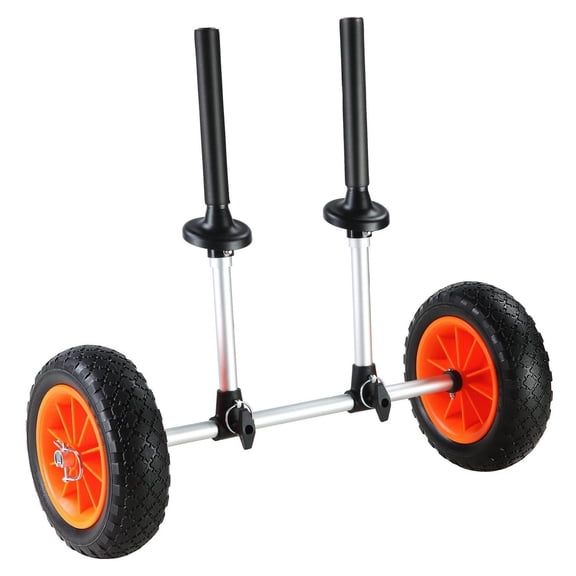 Kayak Cart Heavy Duty 280lbs Capacity - Canoe Trolley with 10'' Tires, Adjustable Width, Foam Padding - for Kayaks with 2.54cm+ Drain Holes