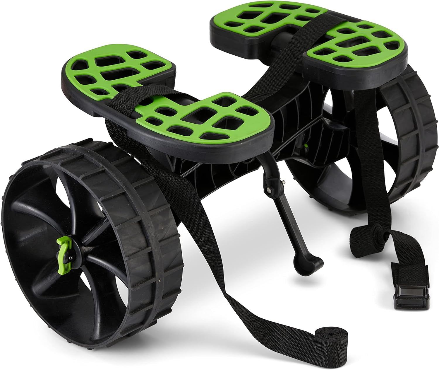 Kayak Cart, Puncture-Free Wheels Assembles and Disassembles Within Seconds – Easy to Store – No Tools Required – All-Terrain Durable Kayak and Canoe Cart with Adjustable Straps (Green - Black)