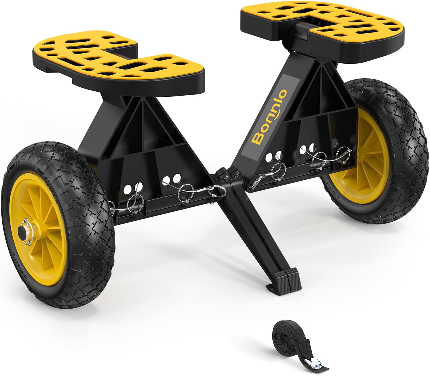 Kayak Cart with10-Inch Kayak Wheels, Canoe Trolley Cart with Adjustable Straps, No Tools Required for Easy Assembly All-Terrain for Kayaks, Canoes, Paddleboards