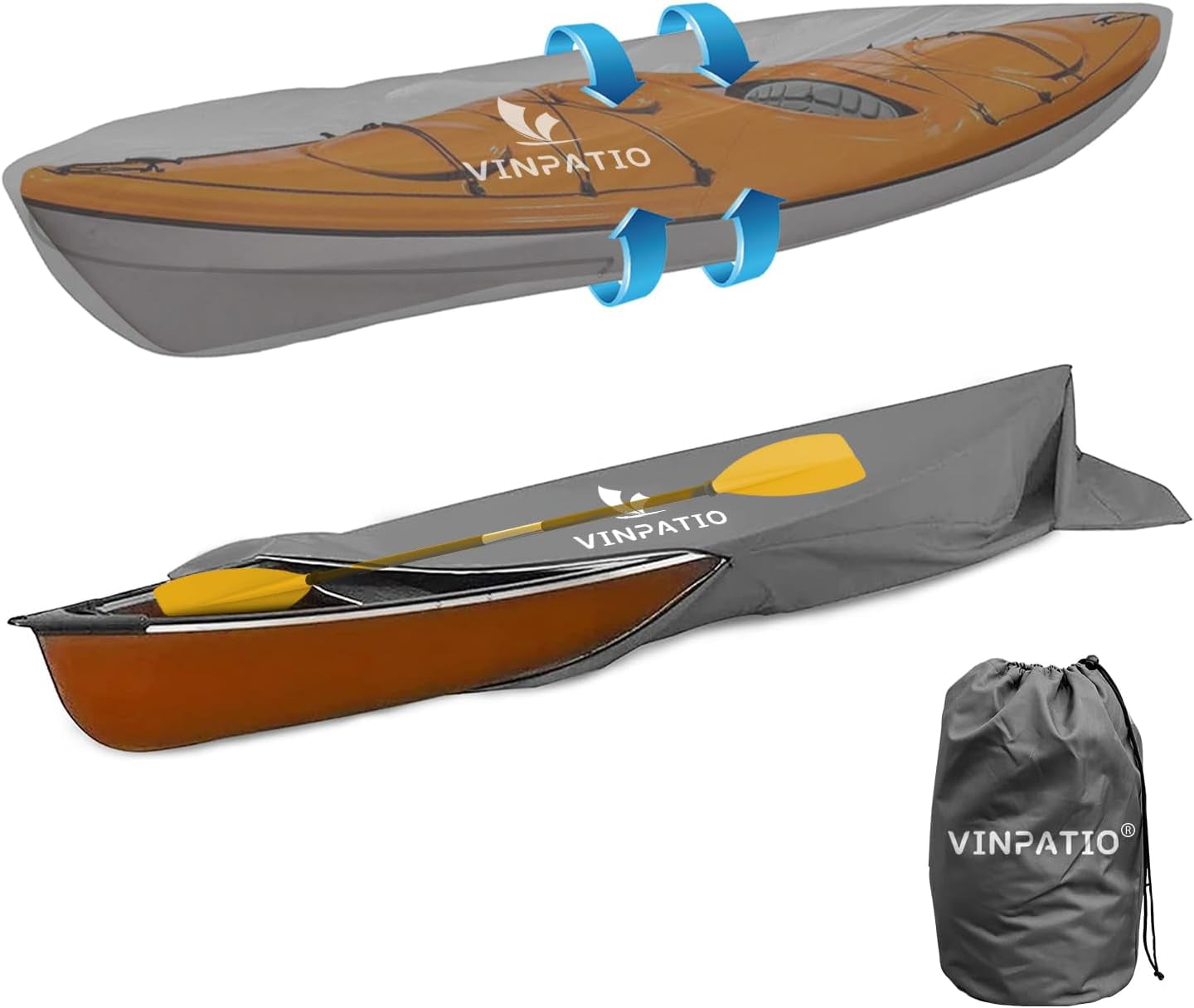 Kayak Cover, 600D Upgraded Canoe Cover Paddle Board Cover Kayak Covers