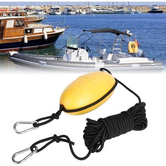 Kayak Drift Anchor with Float, Drogue Sea Anchor for Canoe, Kayak & Paddle Board, Black Rope & Yellow Buoy