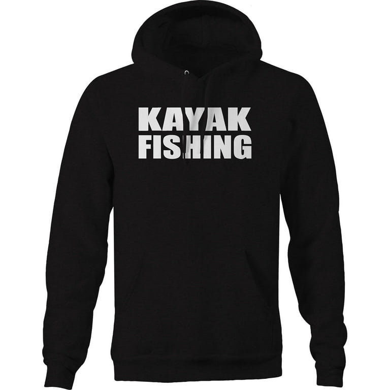 Kayak Fishing Hoodie for Big Men 3XL Black 