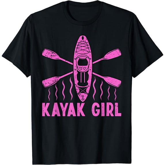 Kayak For Women Girls Kayaking Canoe Kayaker Kayak Lover T-Shirt Black Small