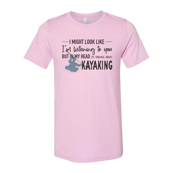 Kayak Gift, Thinking About Kayaking, Kayak Shirt, Unisex Fit, Rafting Shirt, Kayaking Gift, Float Trip Shirt, Sublimated Tee, Kayak Apparel, Lilac, SMALL