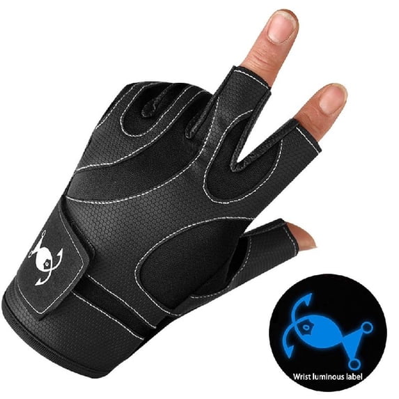 Kayak Gloves for Men and Women Ice Fishing Gloves Wear Resistance 3 Cut Fingers Breathable Fishing Gloves