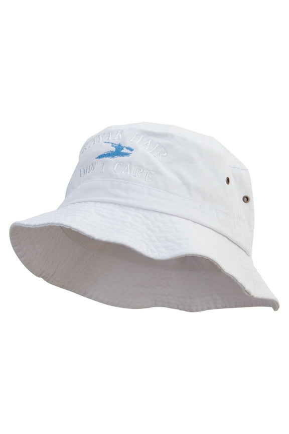Kayak Hair Don't Care Embroidered Big Size Washed Hat - White 2XL-3XL
