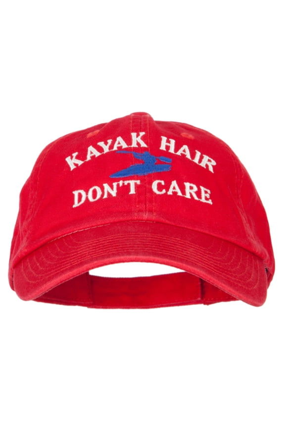 Kayak Hair Don't Care Embroidered Low Profile Cotton Cap - Red OSFM