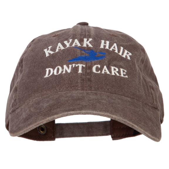 Kayak Hair Don't Care Embroidered Washed Cotton Twill Cap - Brown OSFM