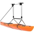thumbnail image 1 of Kayak Hoist Pulley System for Garage, Durable Nylon Rope Ceiling Lift for 10-18 FT, Overhead Storage Rack for Canoe, Holds 150 LBS, Black, 1 of 9