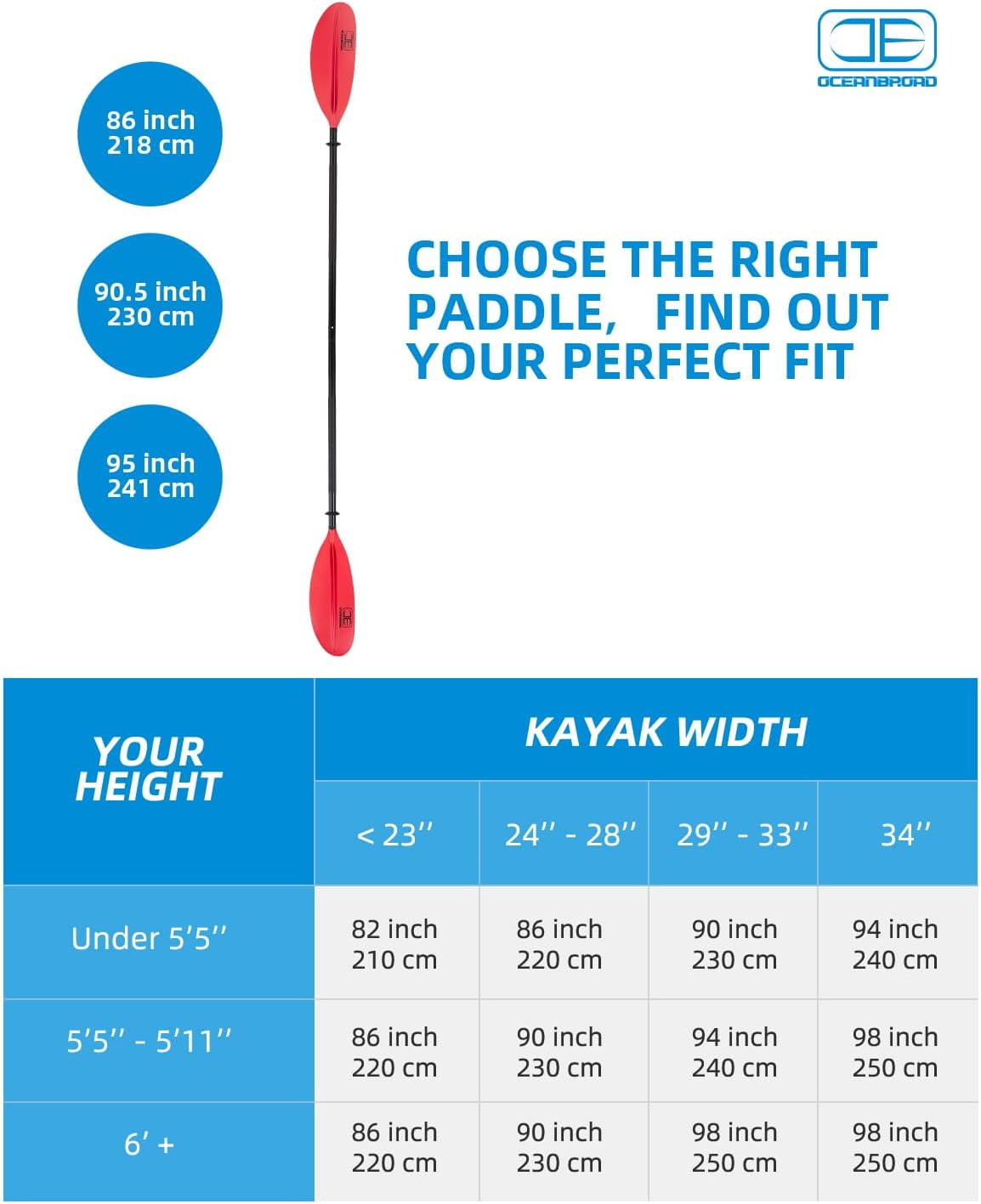 Abahub 230cm Pagaie Kayak Carbone Rame Double Paddle avec Paddleline Abahub 230cm Pagaie Kayak Carbone Rame Double Paddle avec Paddleline