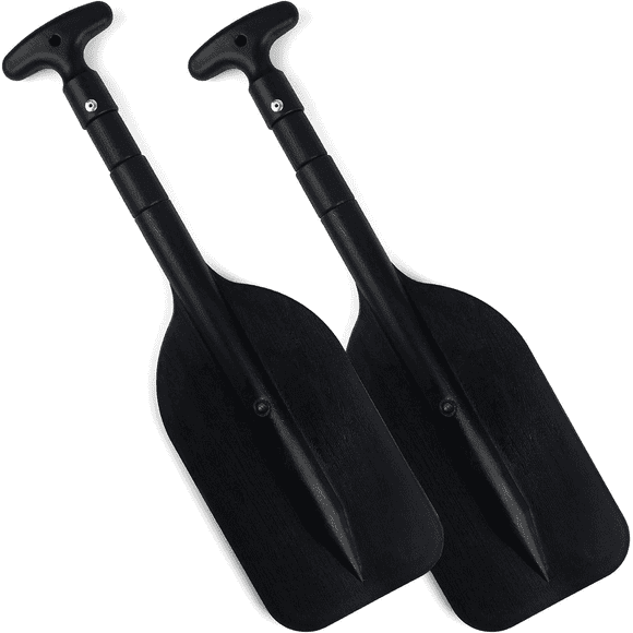 Kayak Paddle, HDJ 2Pcs Boat Paddles Telescoping Emergency Oar for Boat, 42" Adjustable Anti Slip Aluminum Plastic Canoe Paddles, Black