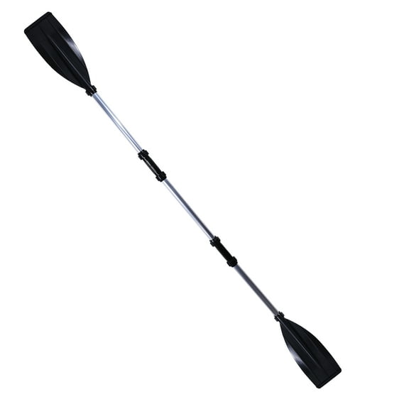 Kayak Paddle, HDJ Detachable 2 in 1 Lightweight Ribbed Blade Aluminium Alloy Canoe Boat Oars with Anti-Slip Grip,Black