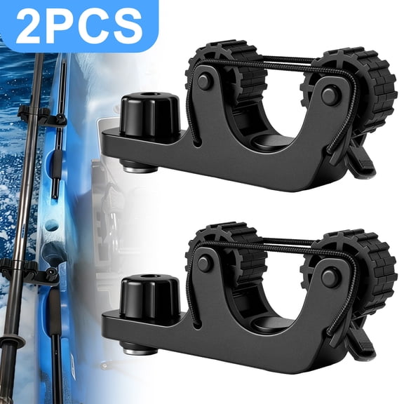 Kayak Paddle Holder Clips, EEEkit Quick Release Track Mount Kit Adjustable Paddle Holder for Deck Rigging Fishing Kayaks